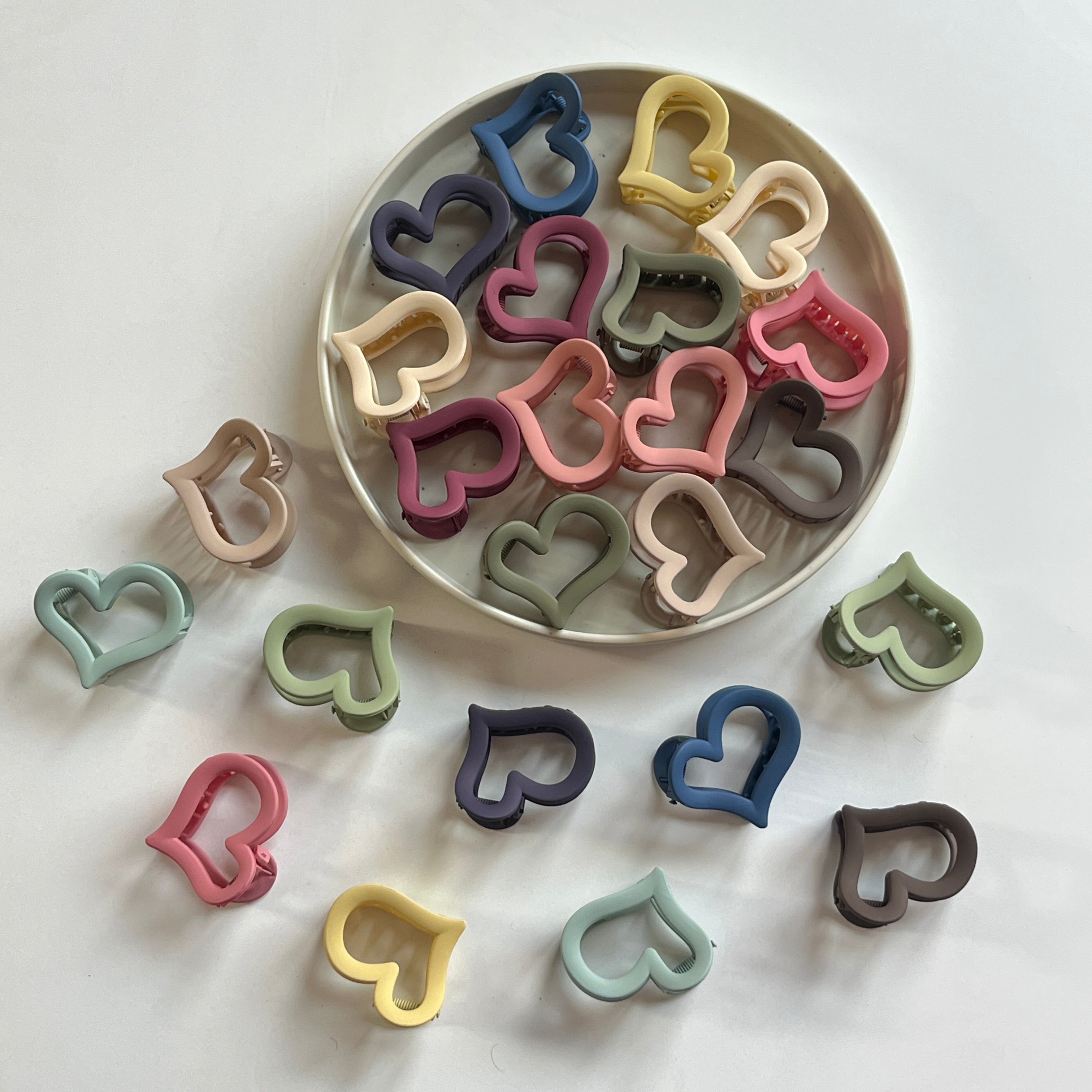 Heart Hair Claw Set of 24 Pcs