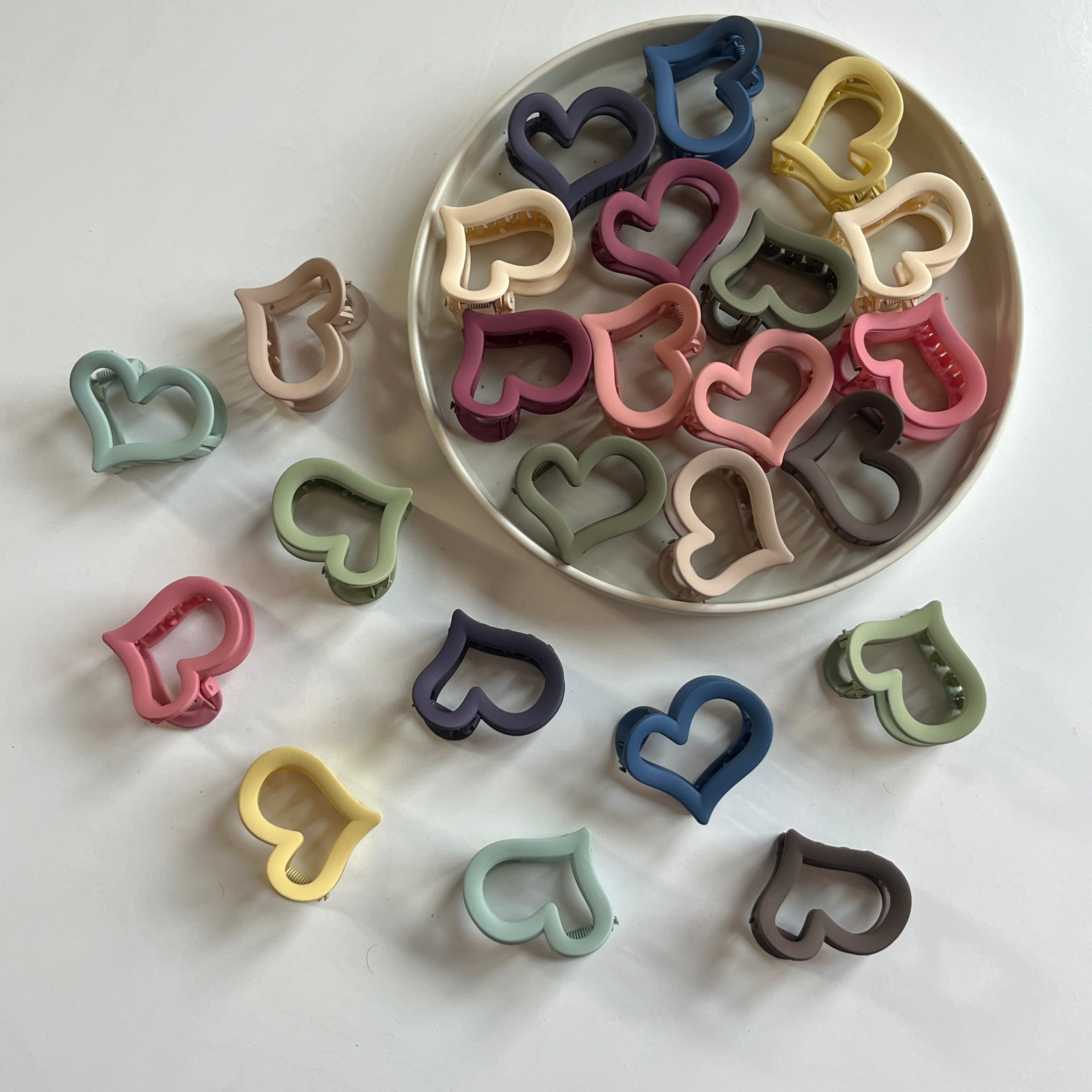 Heart Hair Claw Set of 24 Pcs