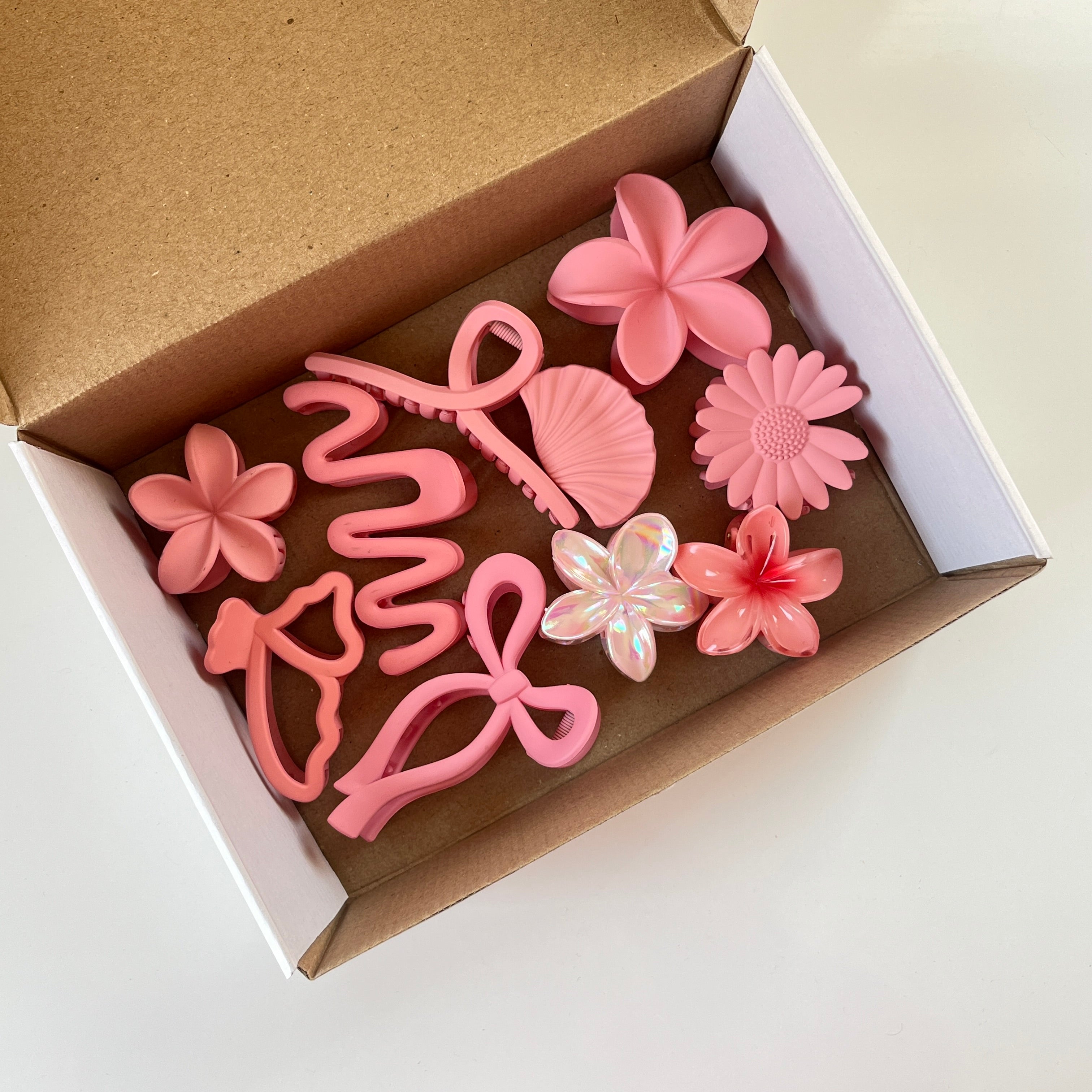 Neon peach Claw Set of 10