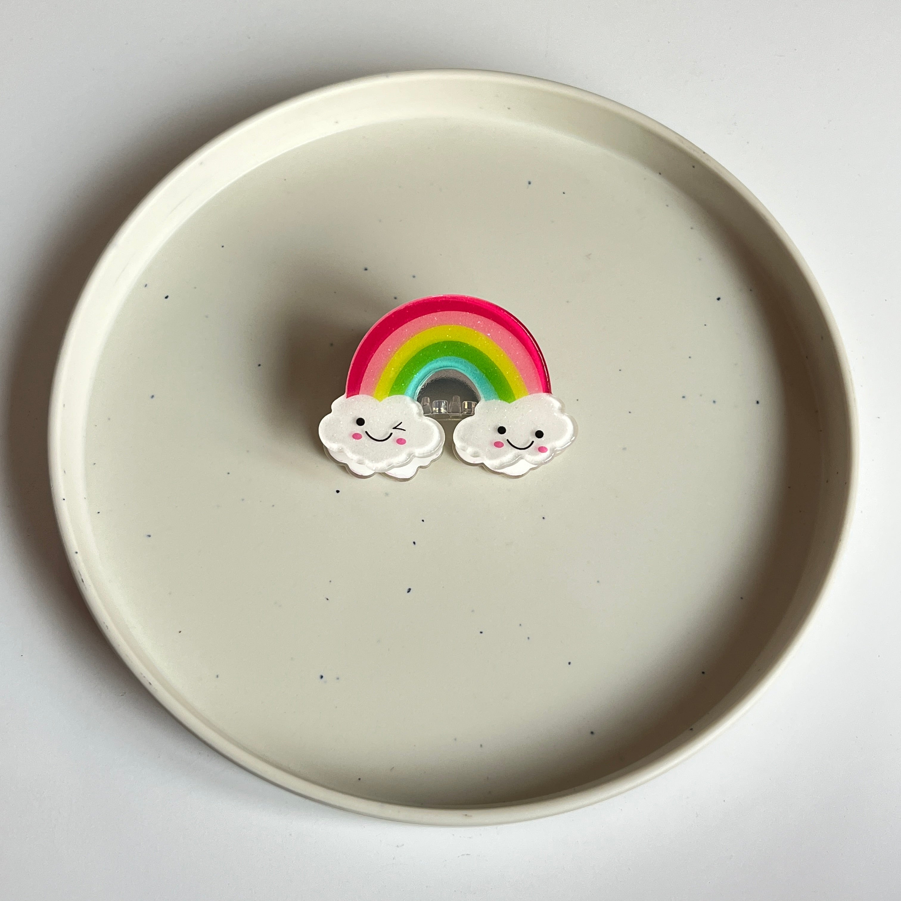 Cloudy Rainbow Large Hair Claw