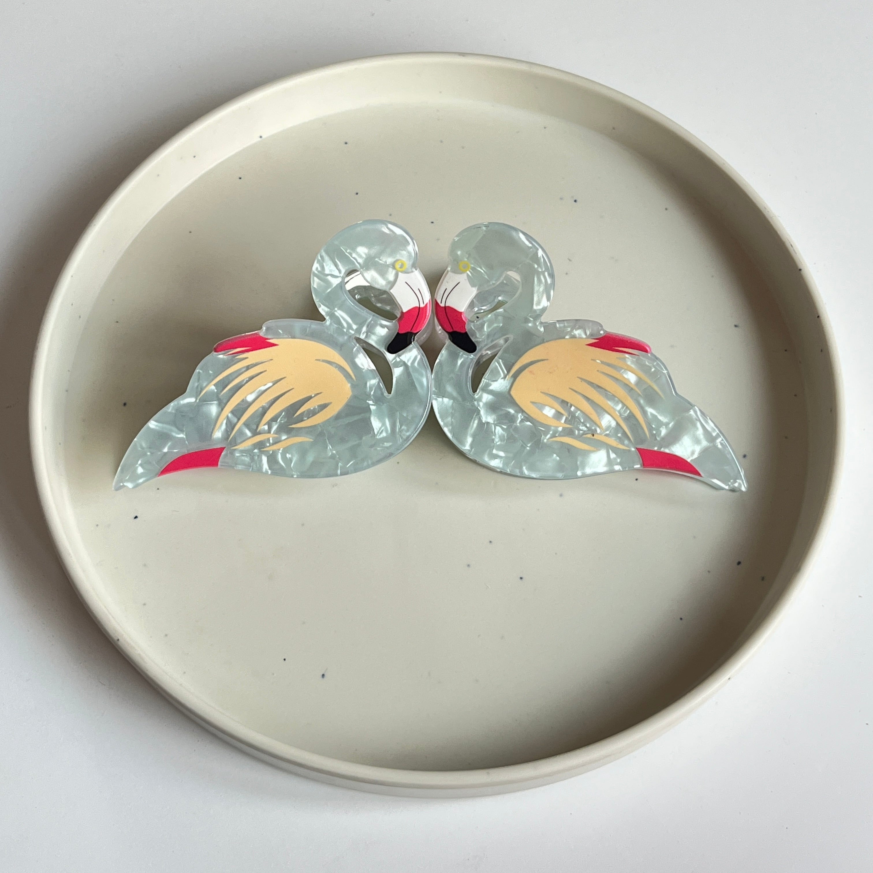 Frosted Flamingo Large Hair Claw