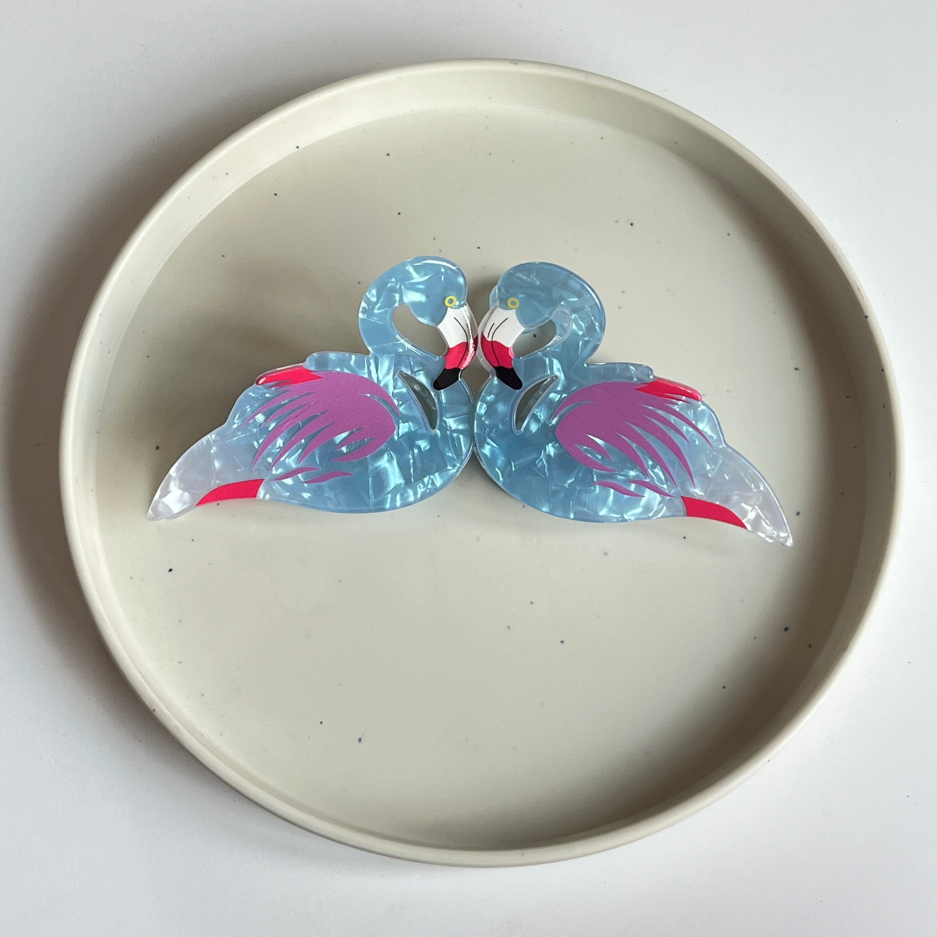 Icy Flamingo Large Hair Claw