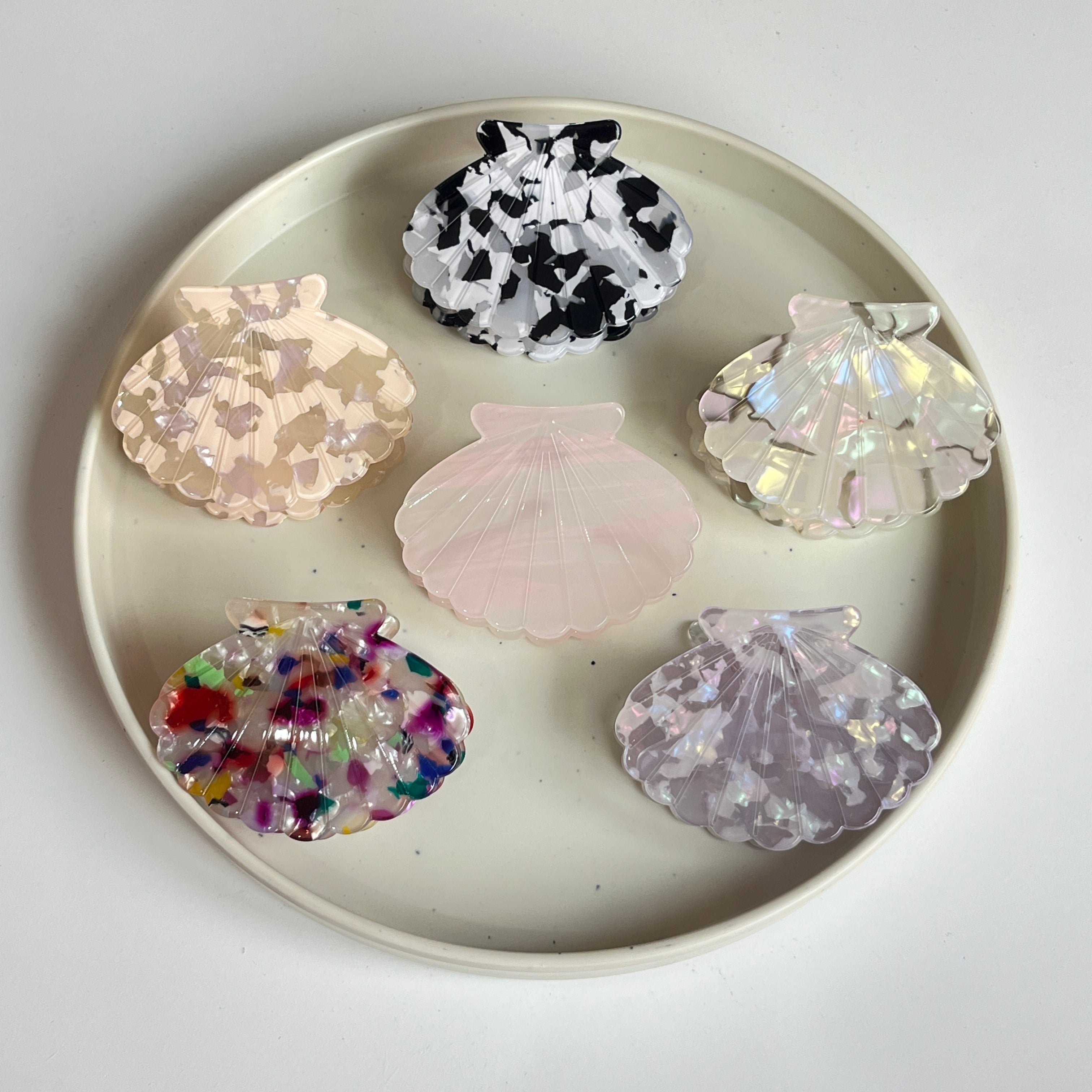 Gloss Shell Large Hair Claw Set (6 Pcs)