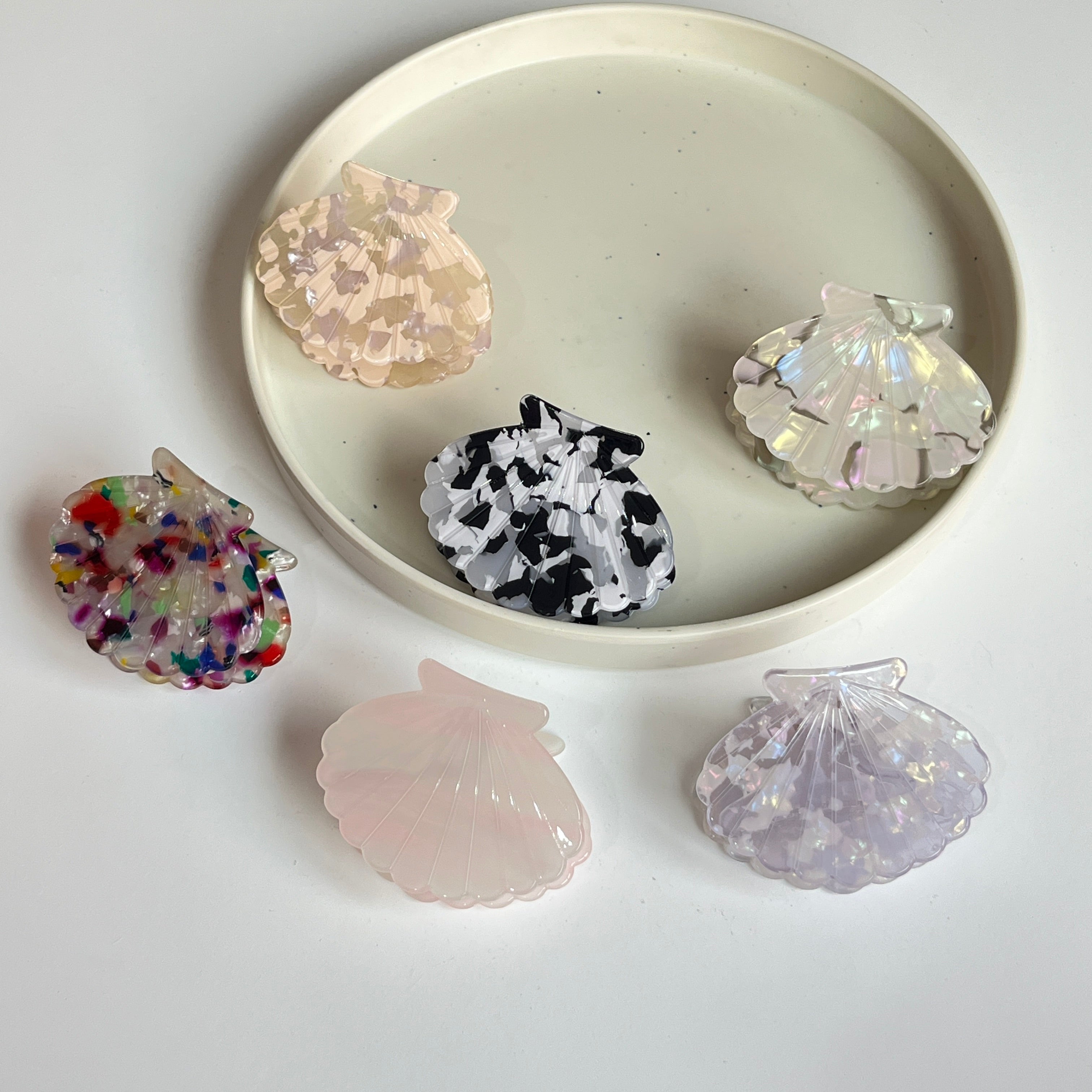 Gloss Shell Large Hair Claw Set (6 Pcs)