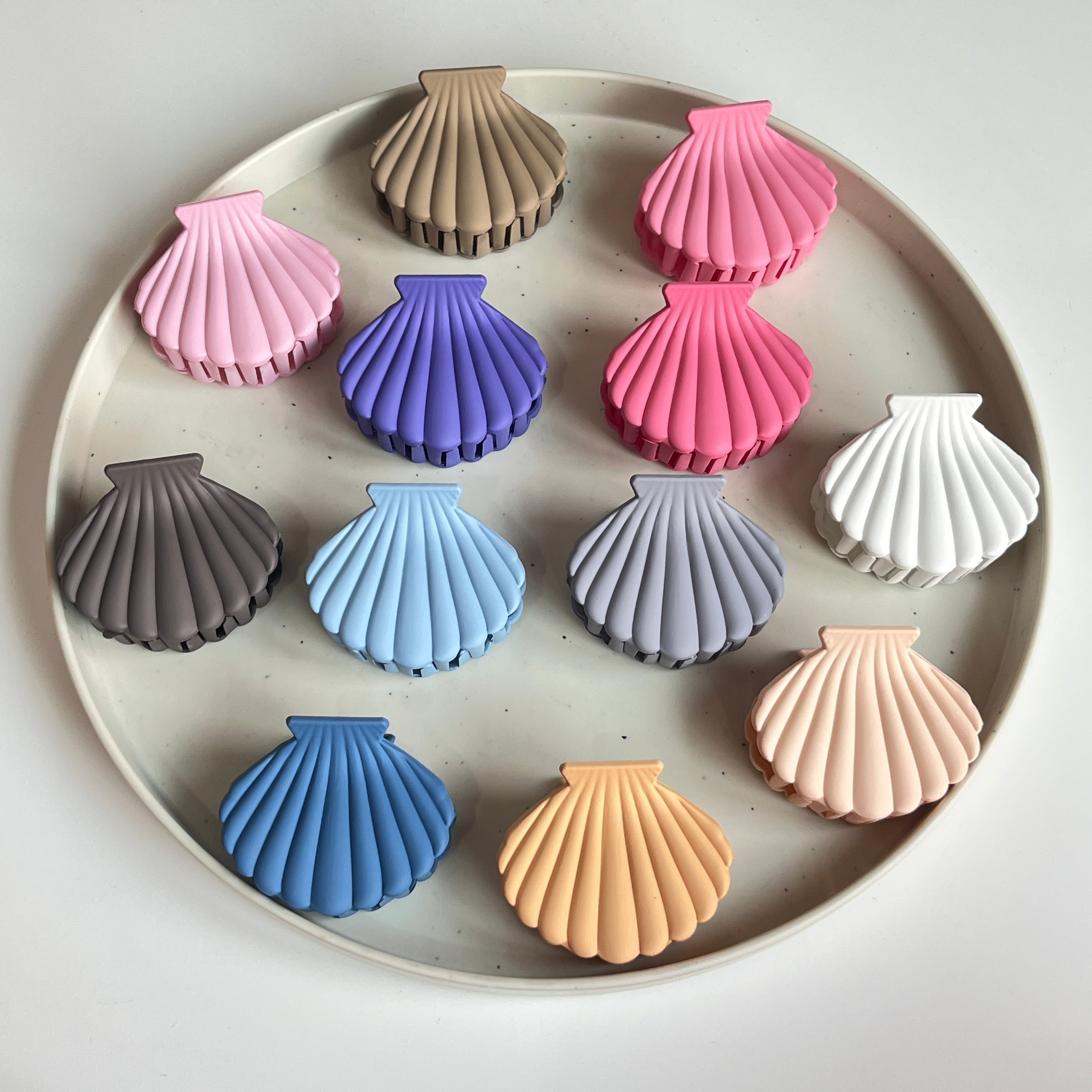 Shell Medium Hair Claw Set (12 Pcs)