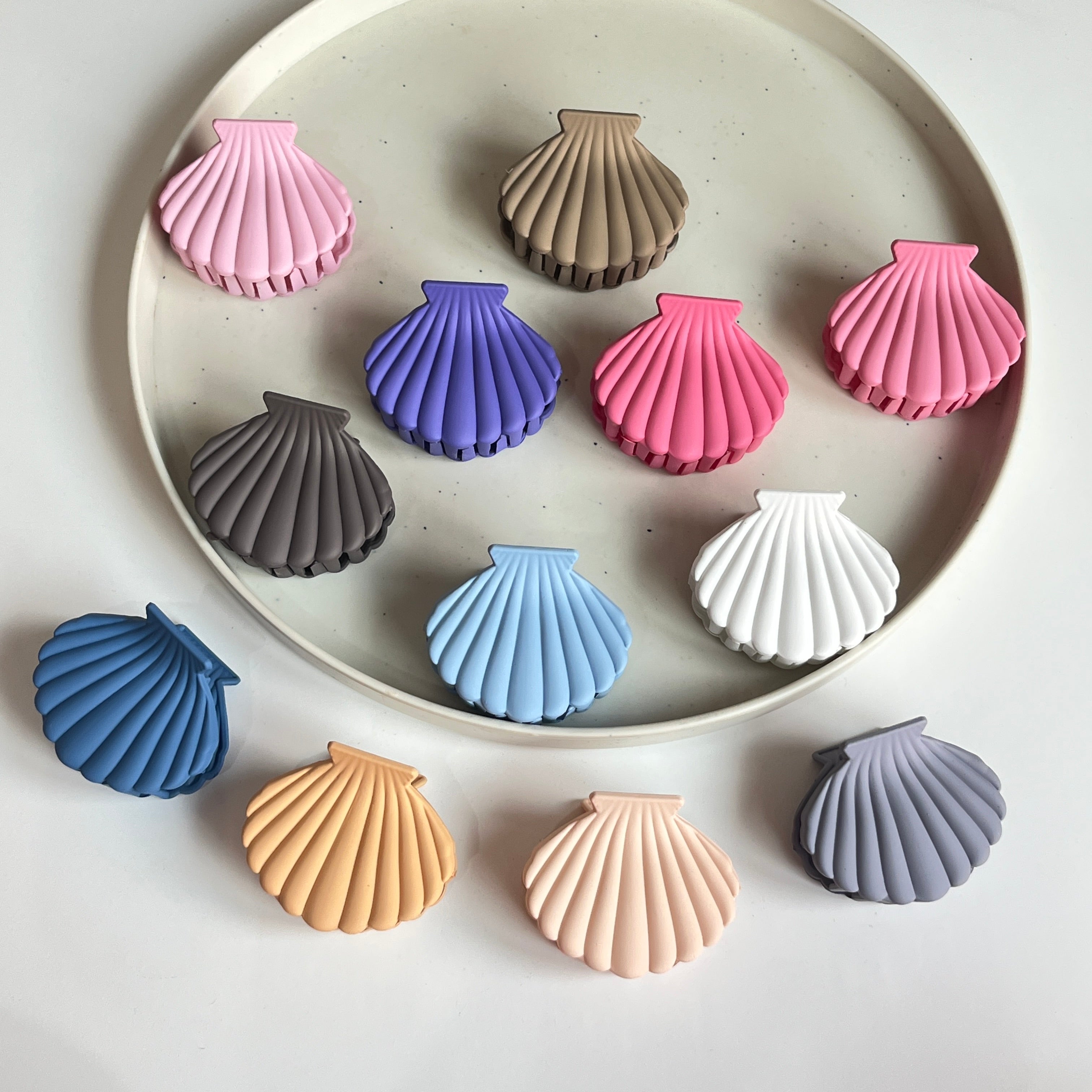 Shell Medium Hair Claw Set (12 Pcs)