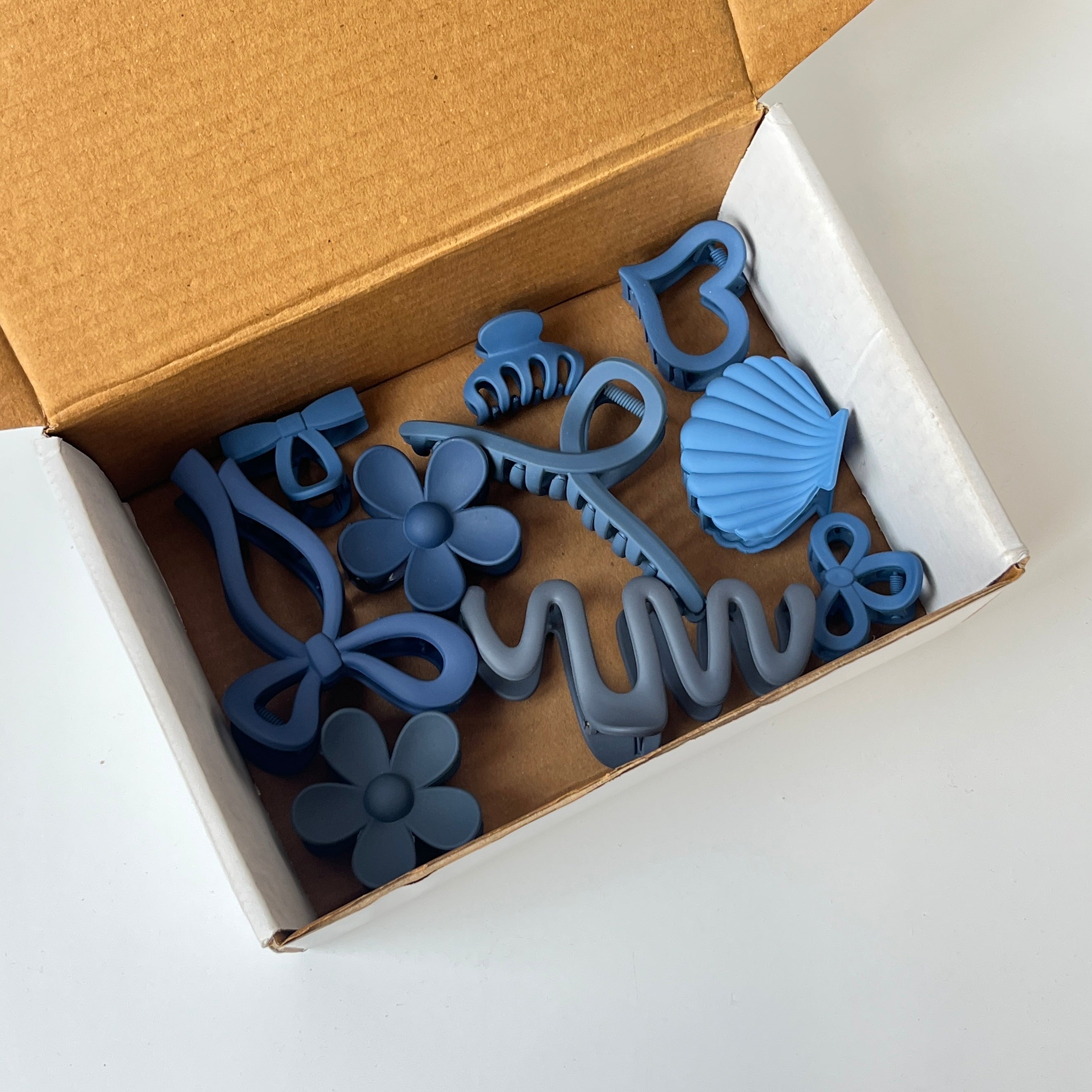 Denim Bloom Claw Set of 10