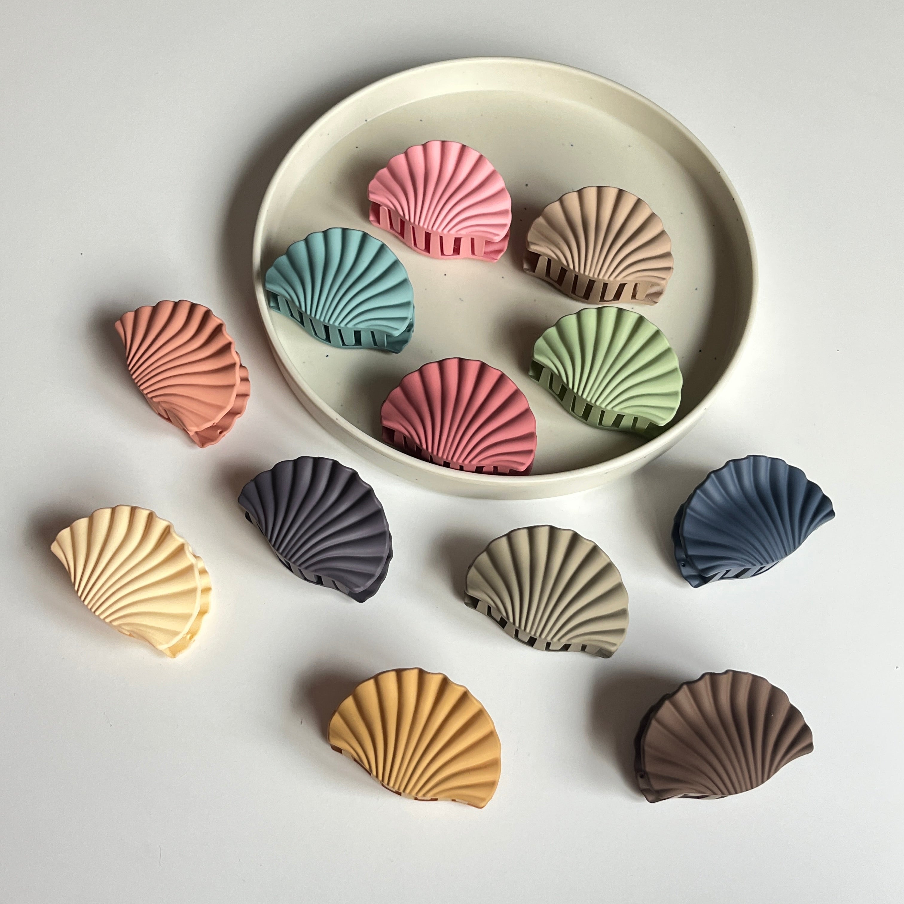 Shell Matte Large Hair Claw Set (12 Pcs)
