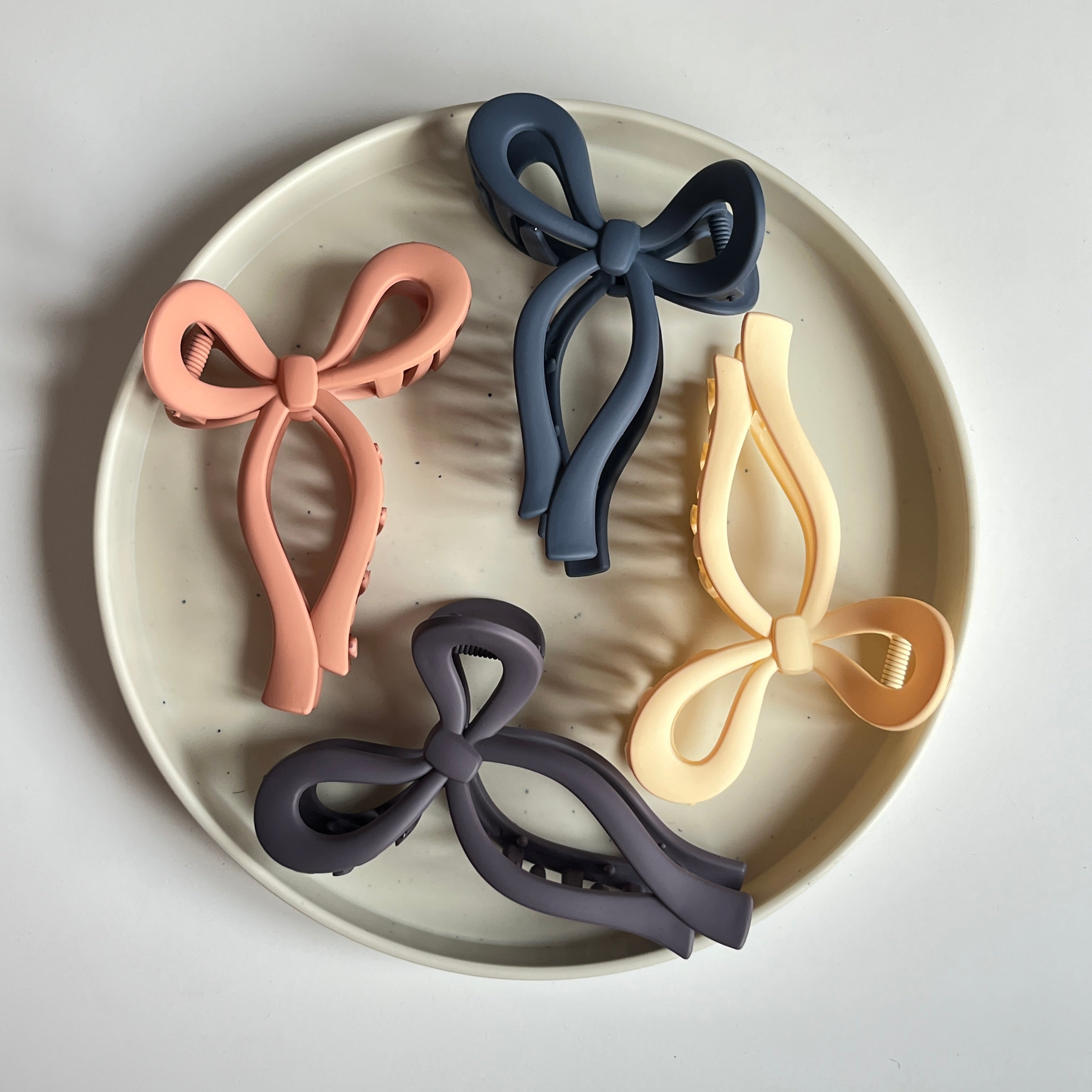 Bow Large Hair Claw Set (12 Pcs)