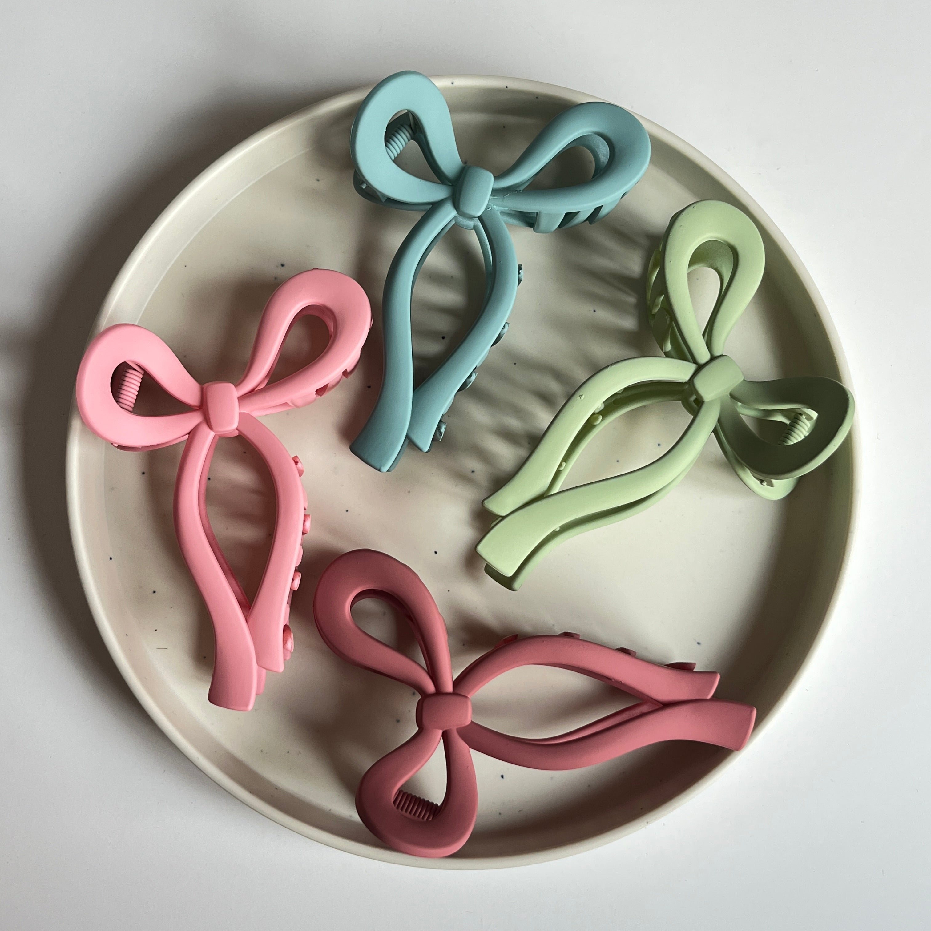 Bow Large Hair Claw Set (12 Pcs)