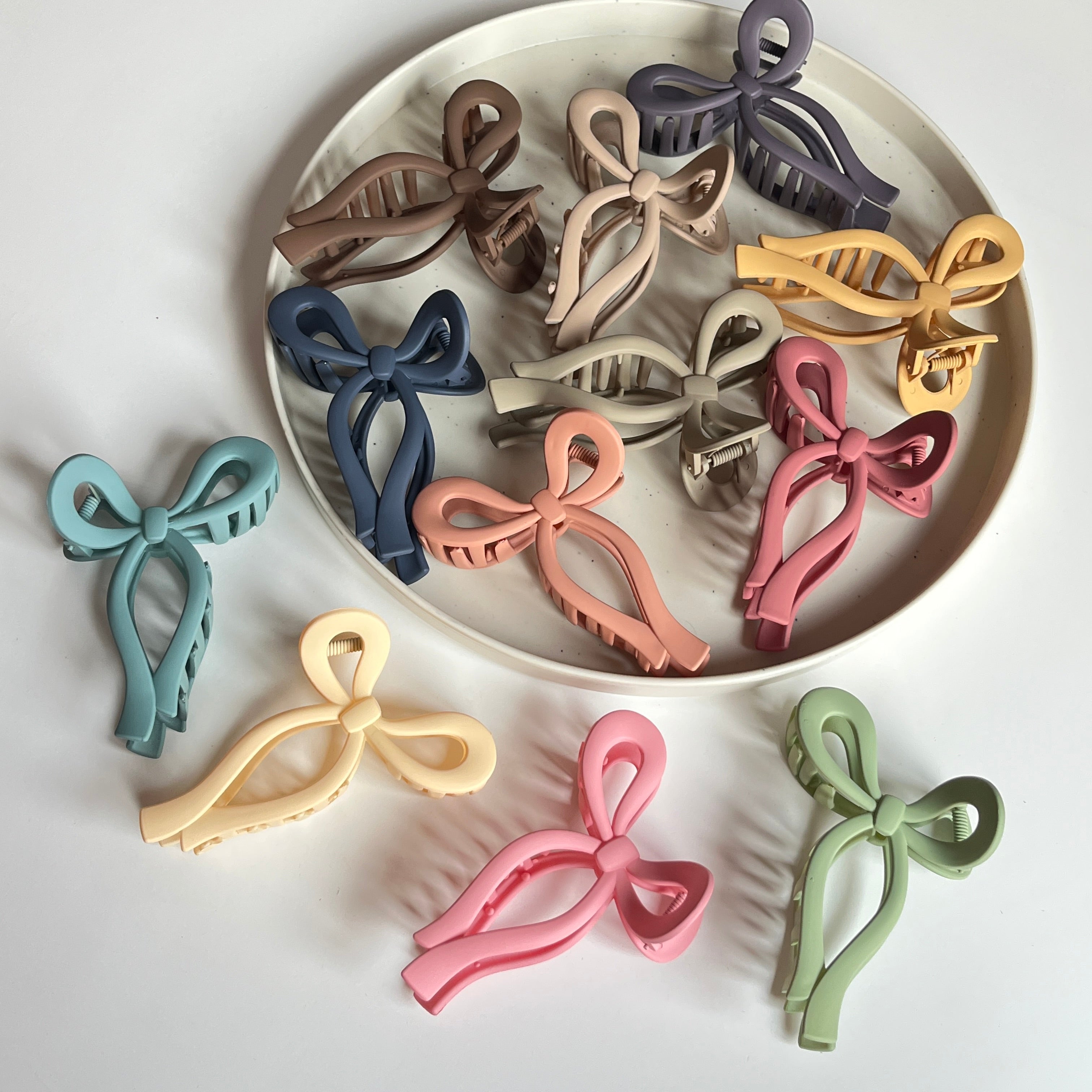 Bow Large Hair Claw Set (12 Pcs)