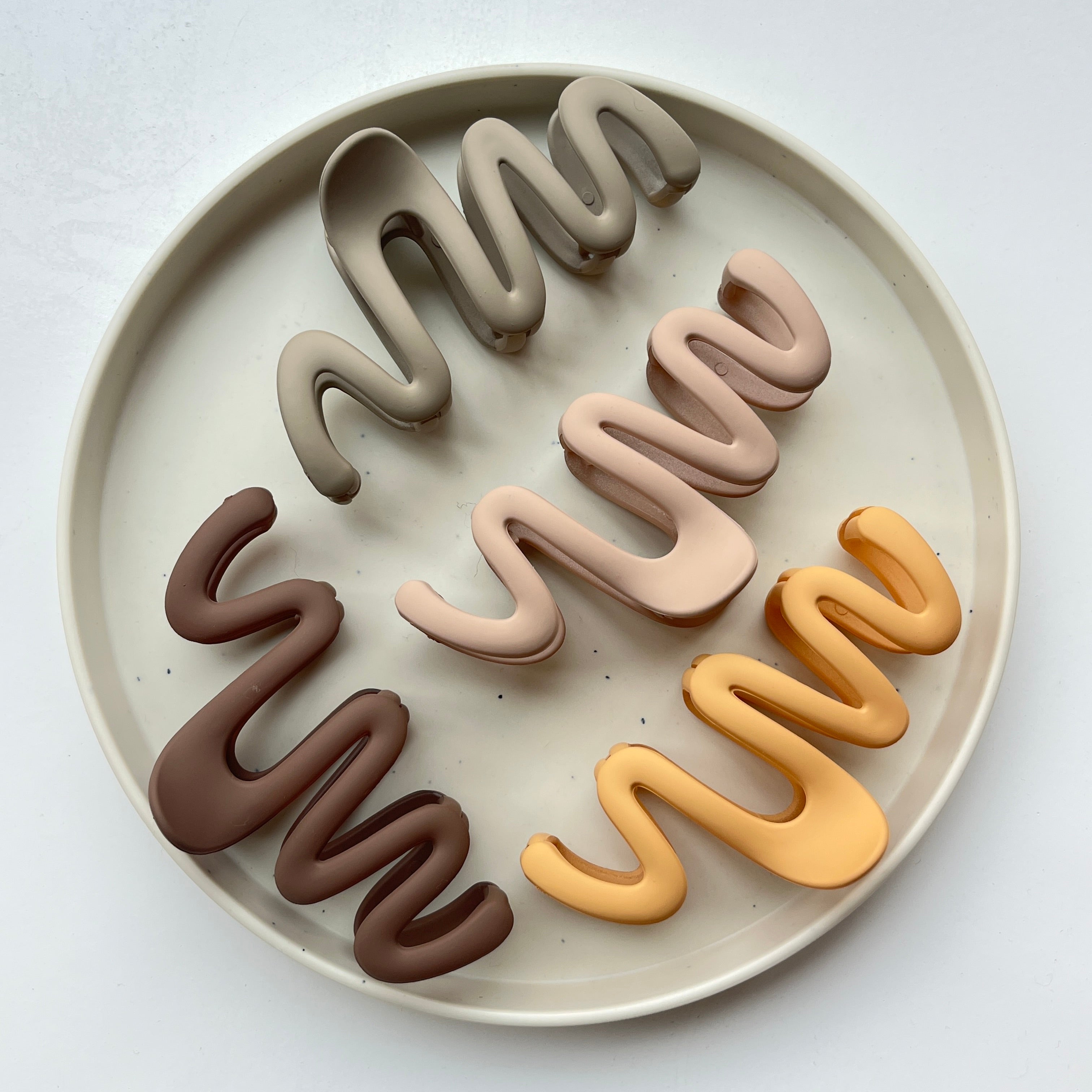 Wavy Swirl Large Hair Claw Set (12 Pcs)