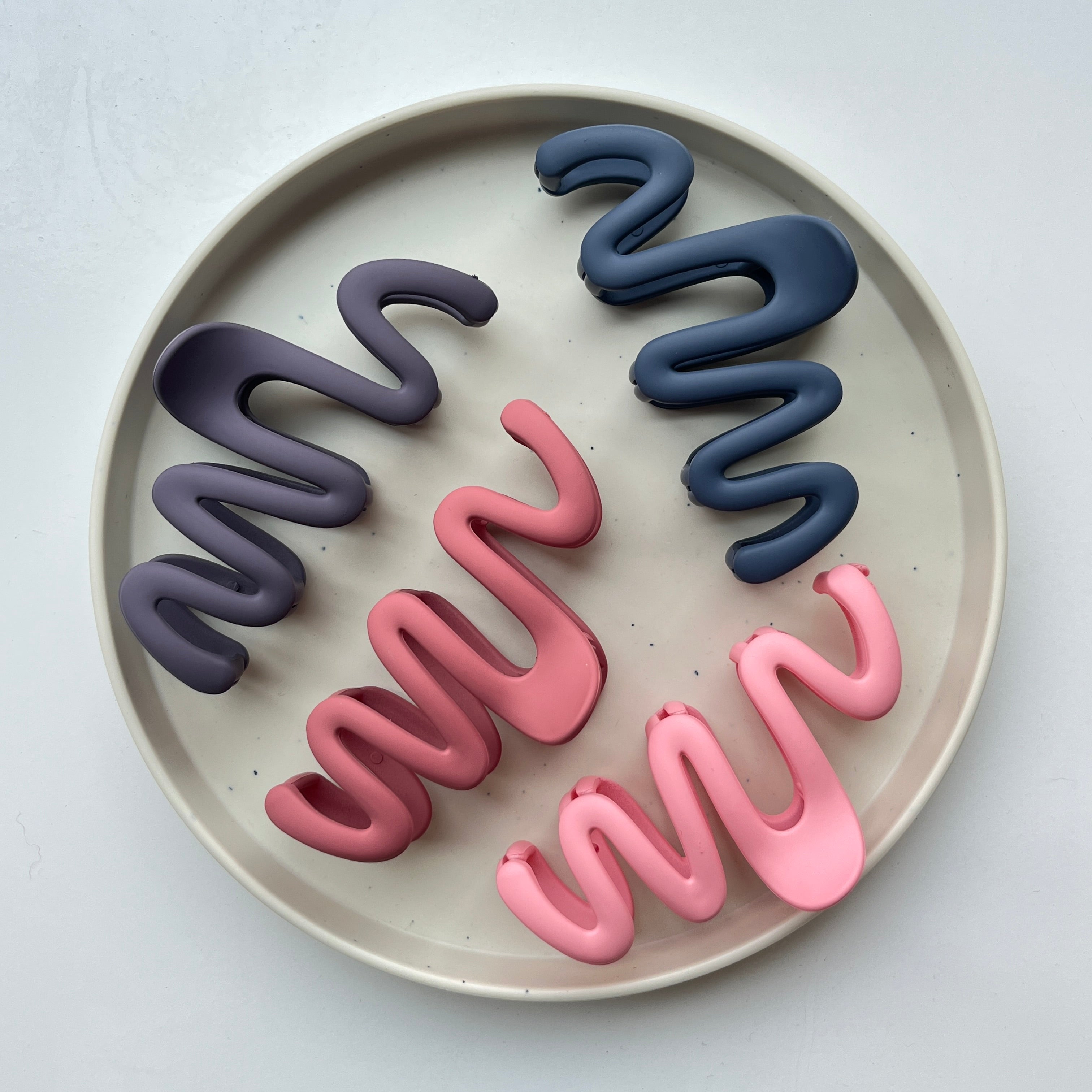 Wavy Swirl Large Hair Claw Set (12 Pcs)