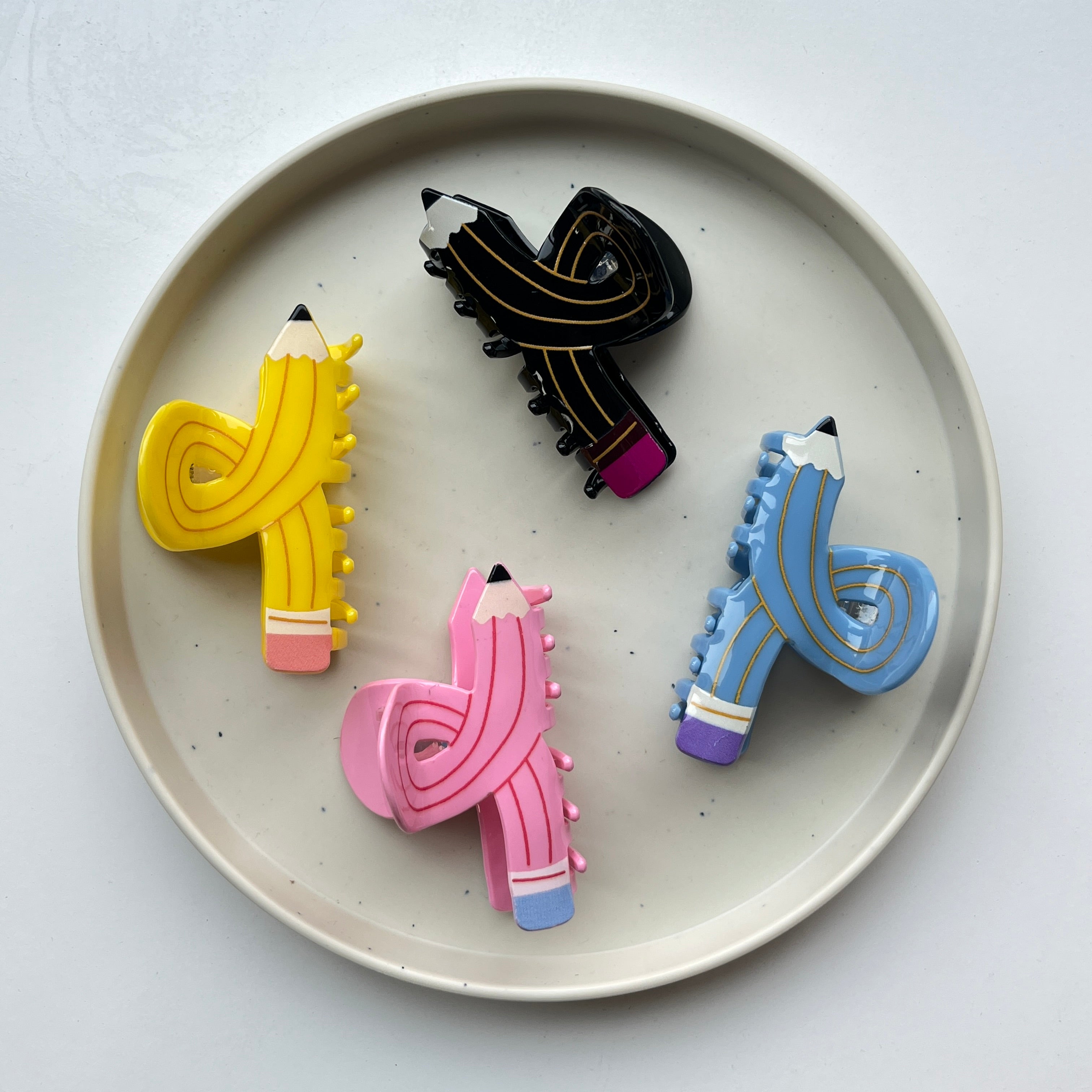Pencil Twist Large Hair Claw Set (4 pcs)
