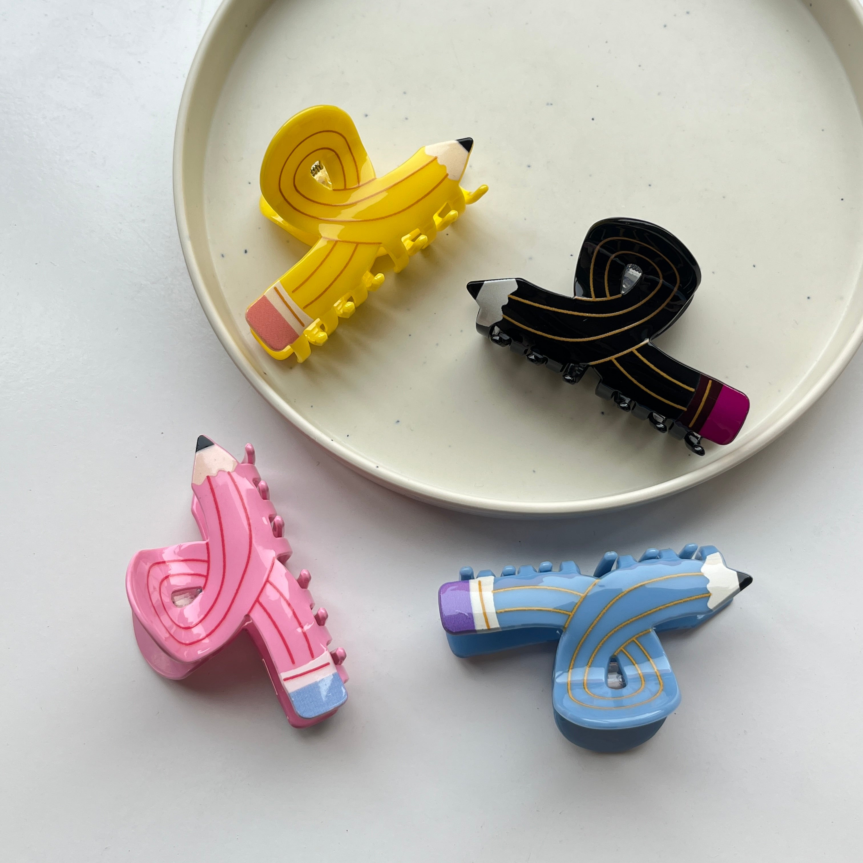 Pencil Twist Large Hair Claw Set (4 pcs)