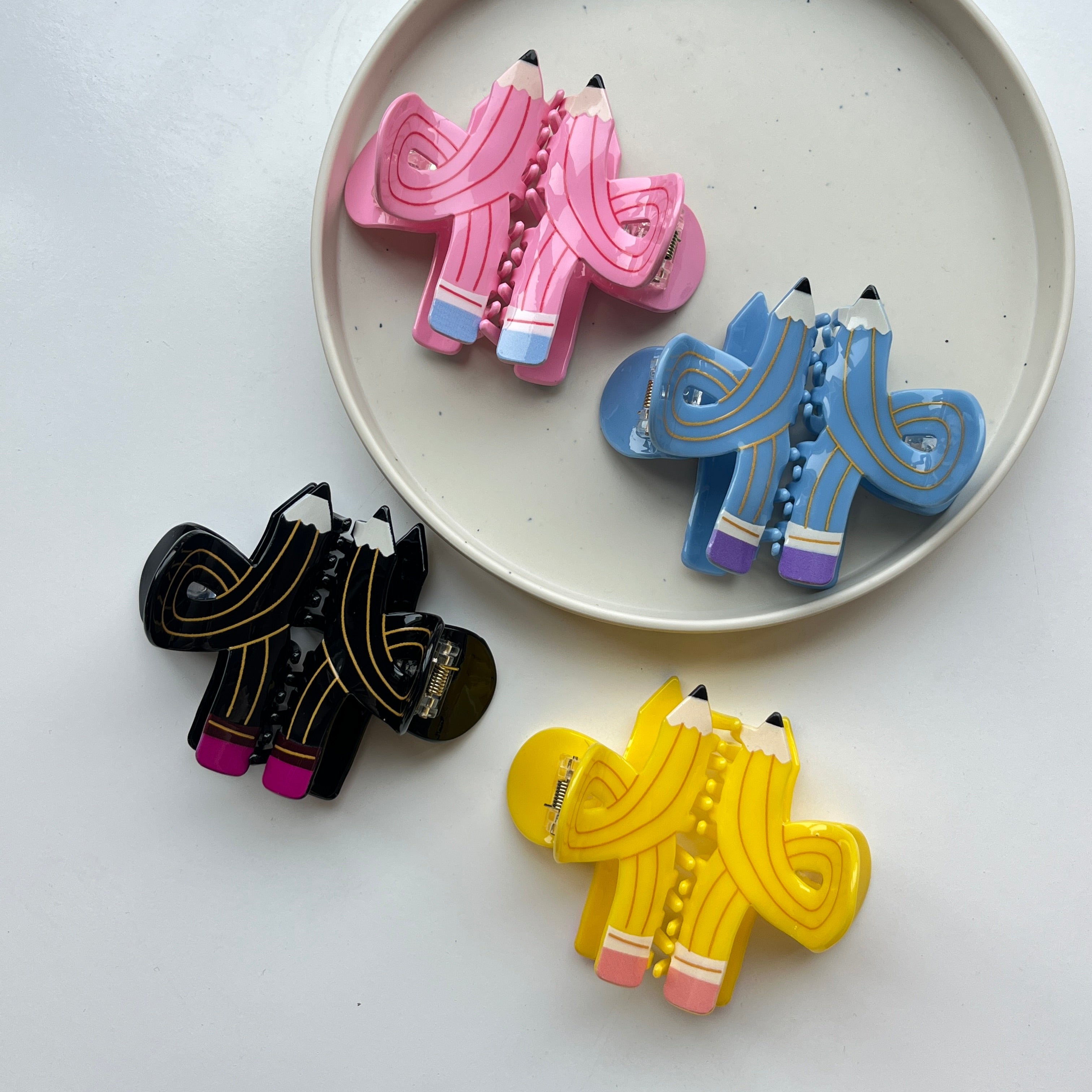 Pencil Twist Large Hair Claw Set (8 pcs)