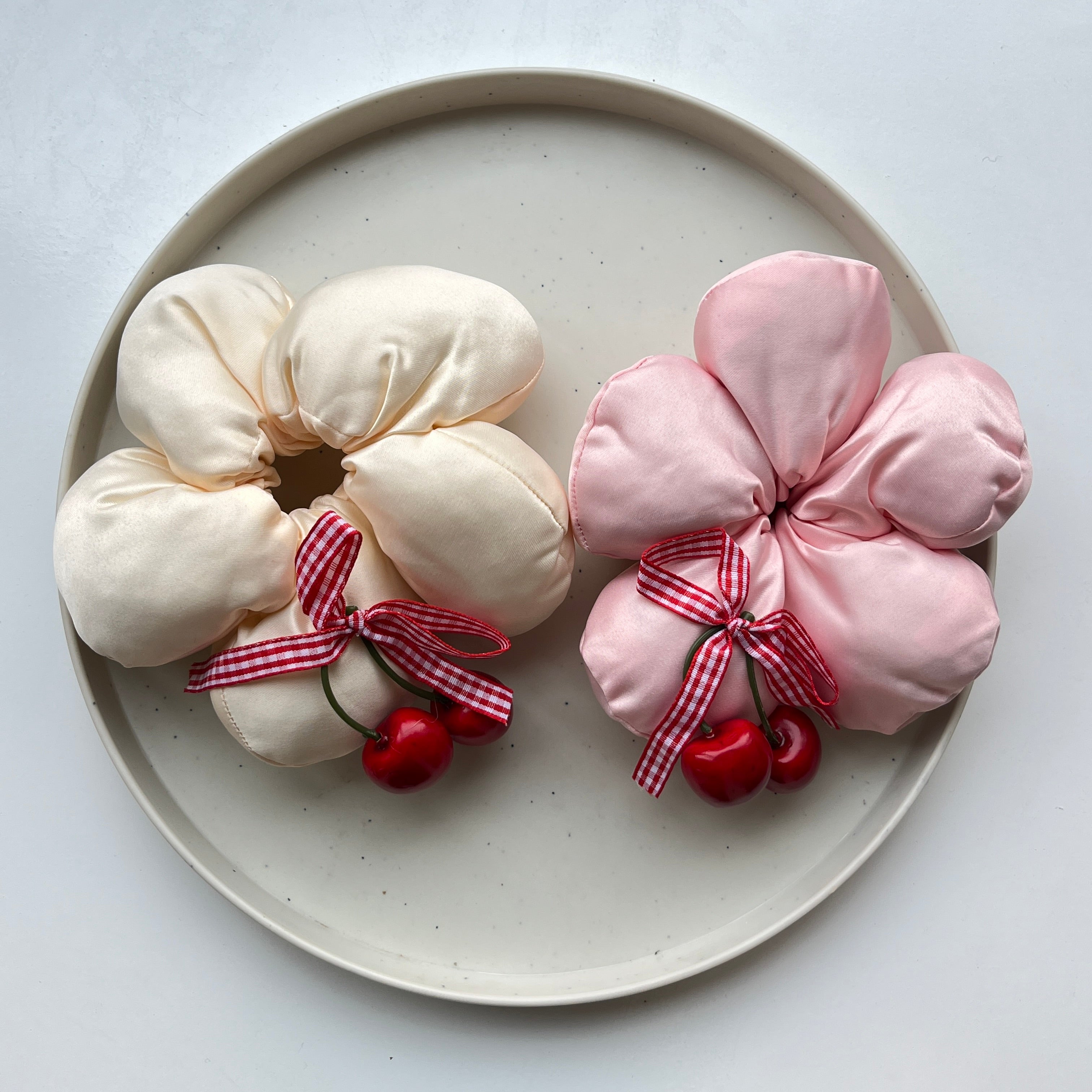 Cherry Bloom Large Hair Scrunchie