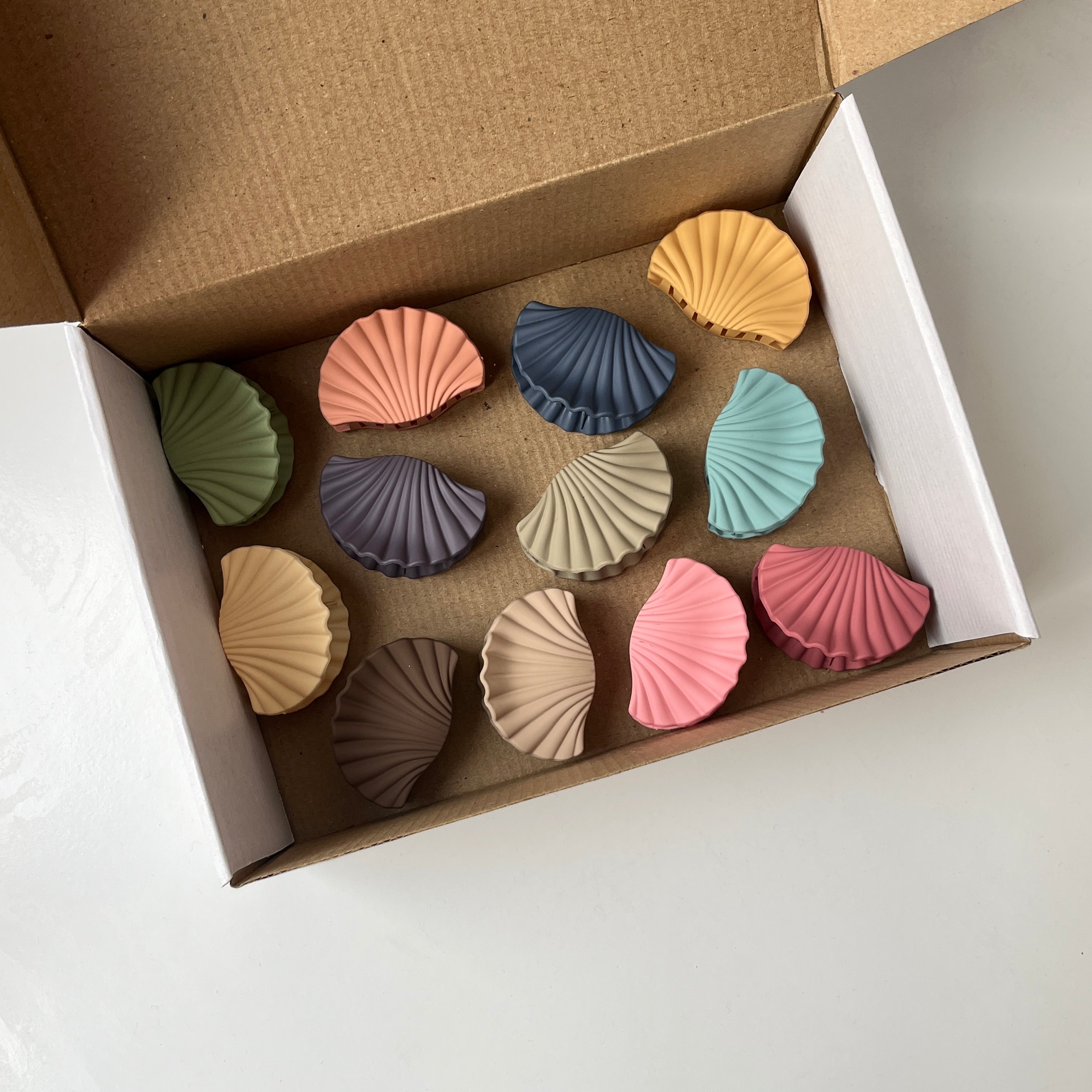 Shell Matte Large Hair Claw Set (12 Pcs)