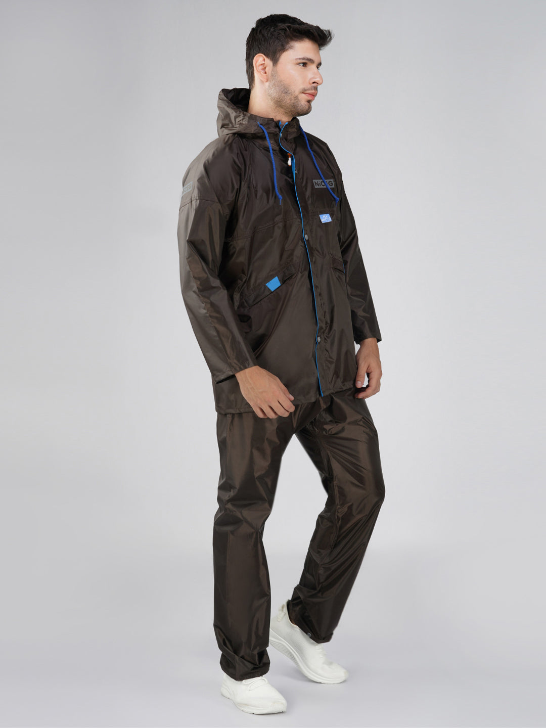 NiceG Men's Waterproof Raincoats: Upgrade Your Rainy Day Gear (Brown)